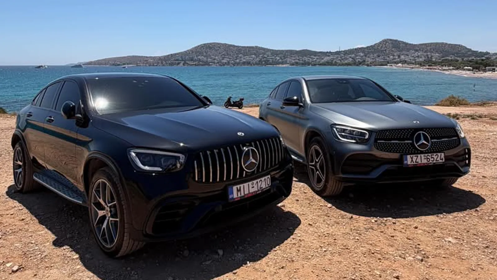 Δύο Mercedes-AMG GLC Coupé δίπλα στο Αιγαίο, Αττική